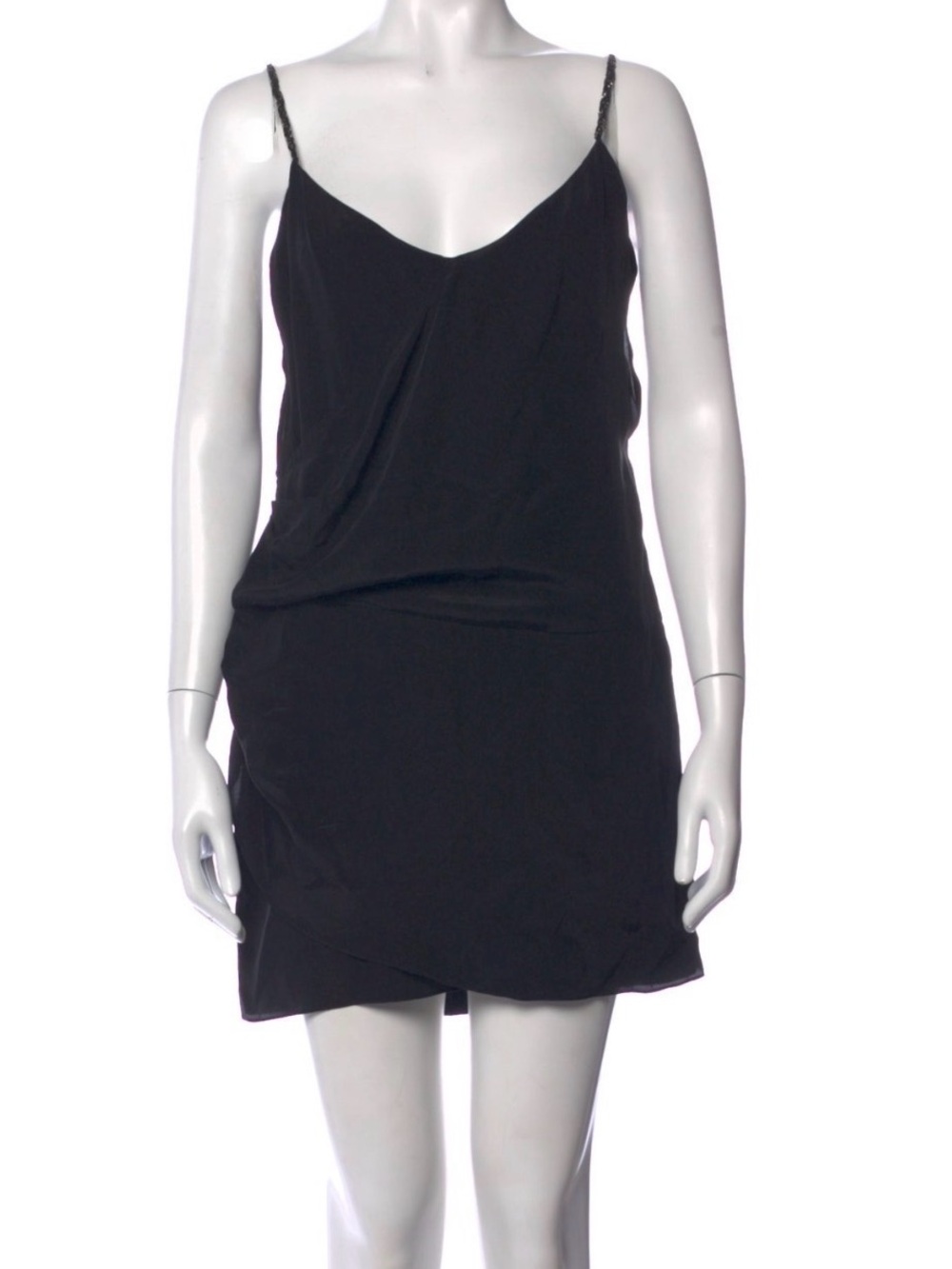 IRO Black Mini Slip Dress with Spaghetti Straps